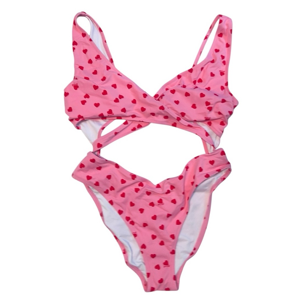 NWT Victoria’s Secret PINK Monokini Pink W/ Red Hearts- Size XXL